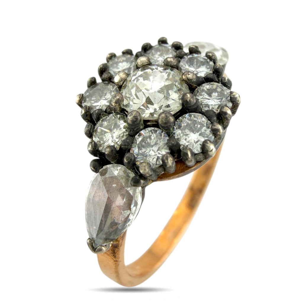 K. Faberge 56K Rose Gold 1.45ct Diamond Ring