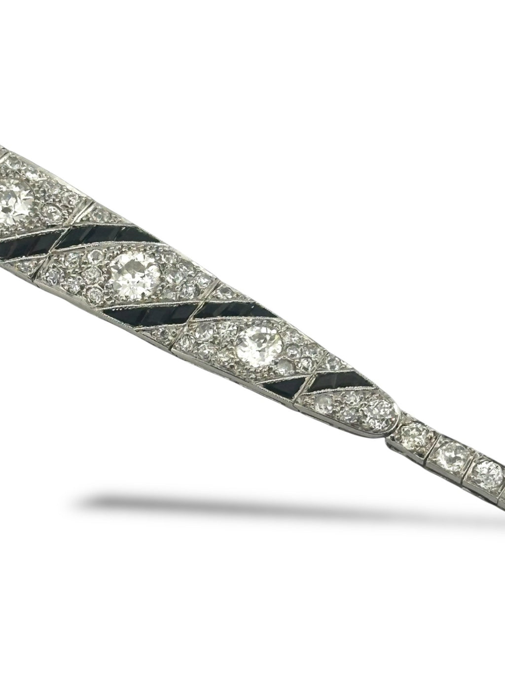 18K White Gold Art Deco 6ct Diamond Bracelet