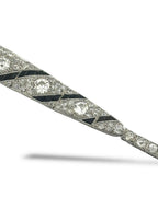 18K White Gold Art Deco 6ct Diamond Bracelet