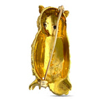 Cellini 18K Yellow Gold Smoky Quartz Owl Brooch