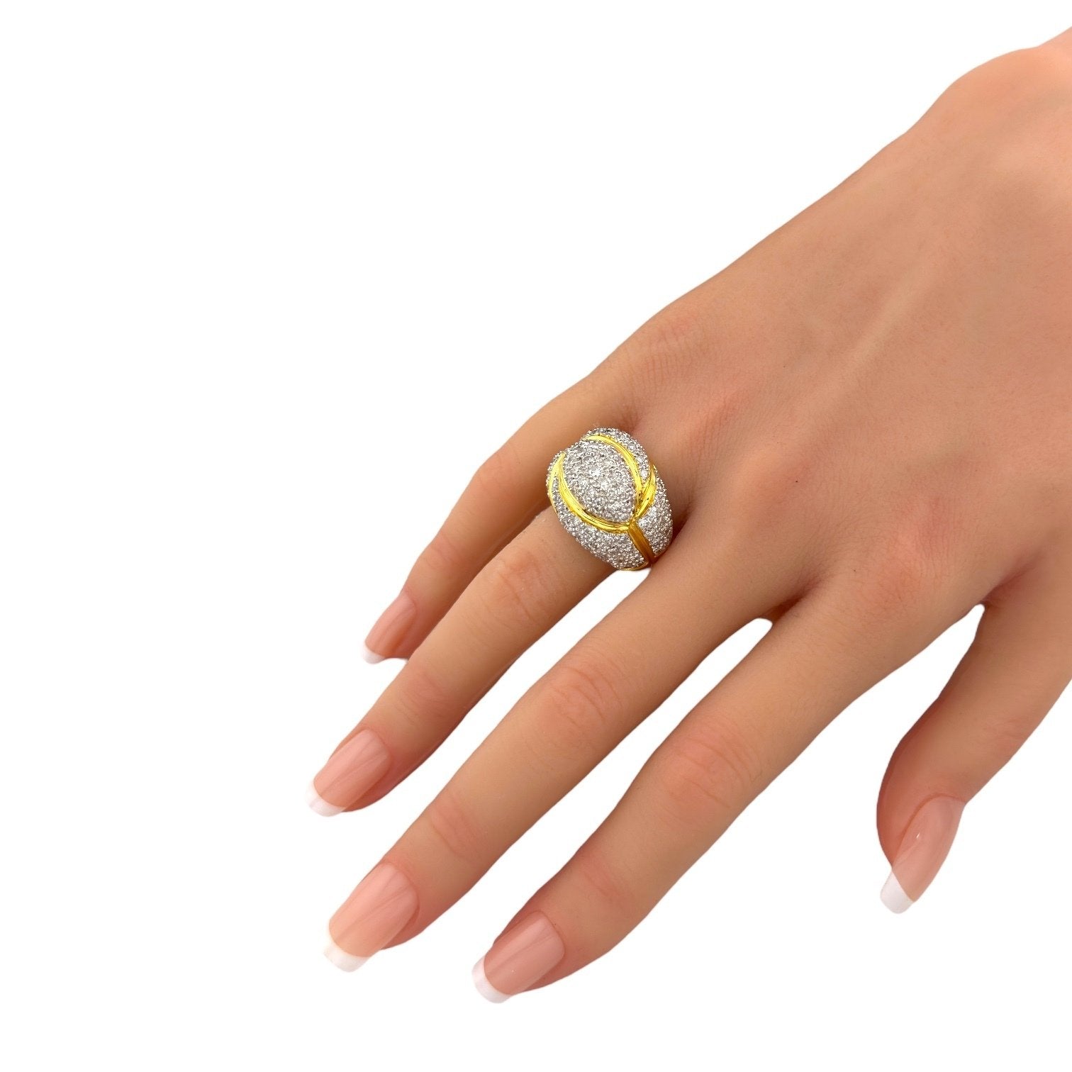 18K Yellow Gold and 2.55ct Diamond Cocktail Ring