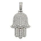 14K White Gold 1.4ct Diamond Hamsa Hand Pendant