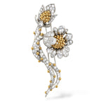 18K Yellow Gold 10.50ct Diamond Floral Brooch