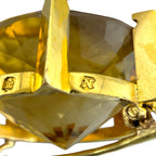 22K Yellow Gold Scottish Large Citrine Dynamic Polo Brooch Citrine