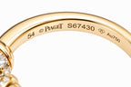 18K yellow gold ring interior with Piaget S67430 and Au750 hallmark