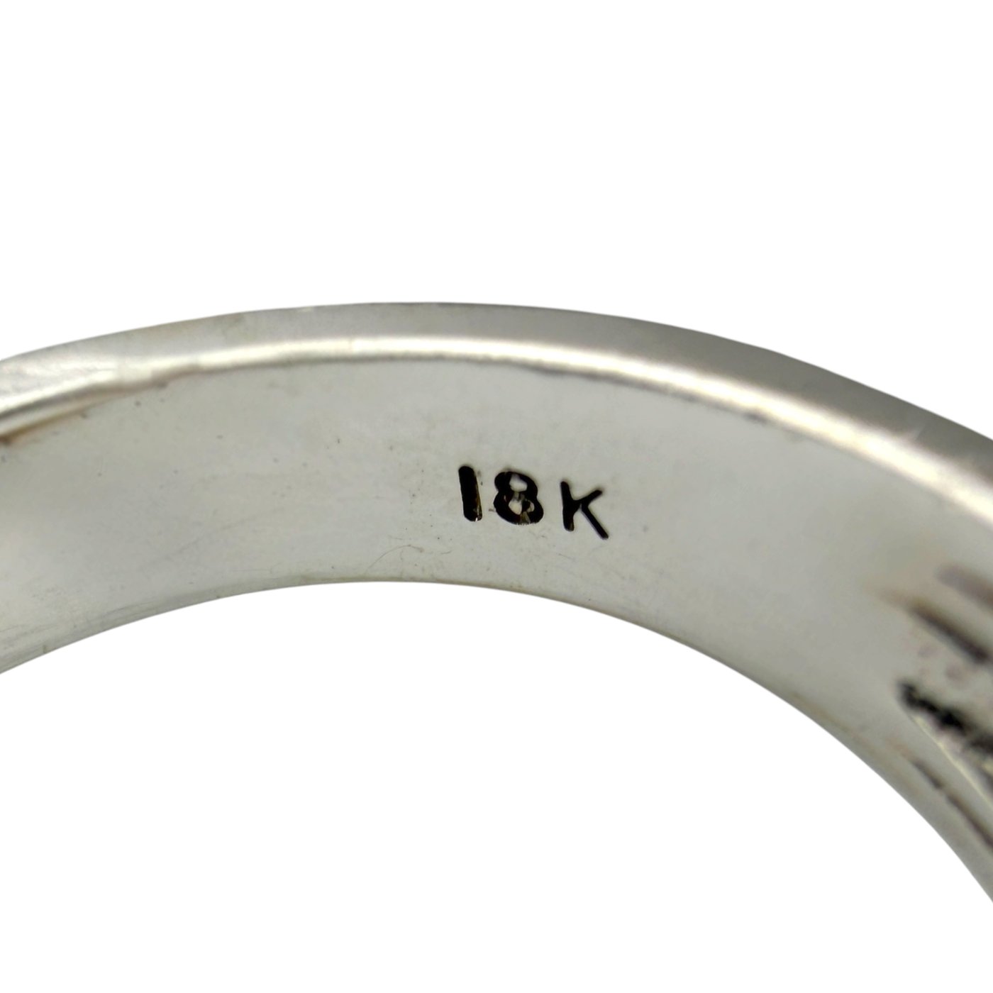 18K stamped inside white gold band of a multi-row diamond statement ring