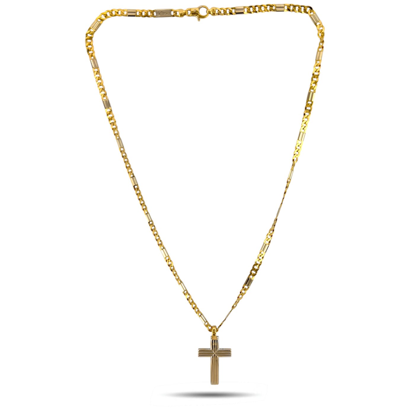 Marzi 18K Yellow and White Gold Crucifix Pendant Necklace