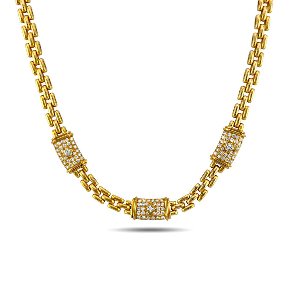 Cartier 4.40ct Diamond Maillon Panthere 18K Yellow Gold Link Necklace