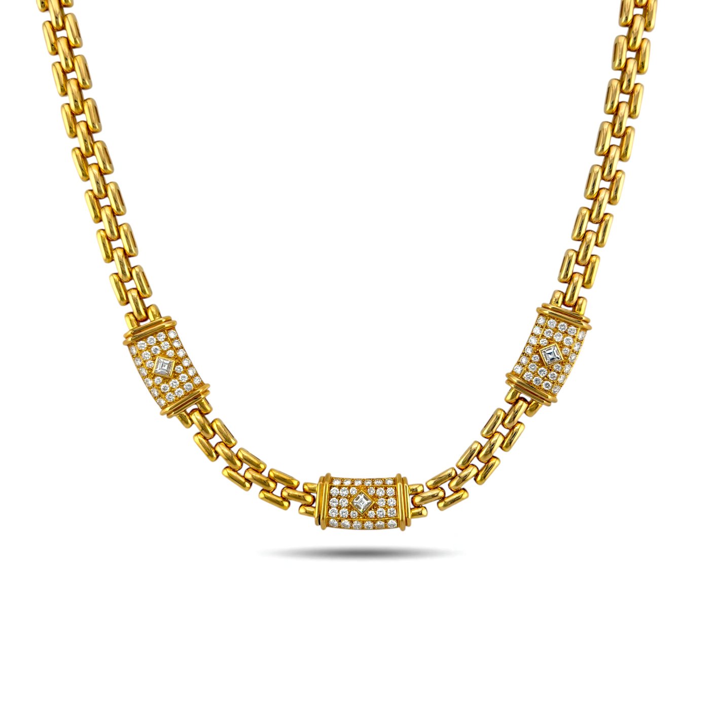 Cartier 4.40ct Diamond Maillon Panthere 18K Yellow Gold Link Necklace