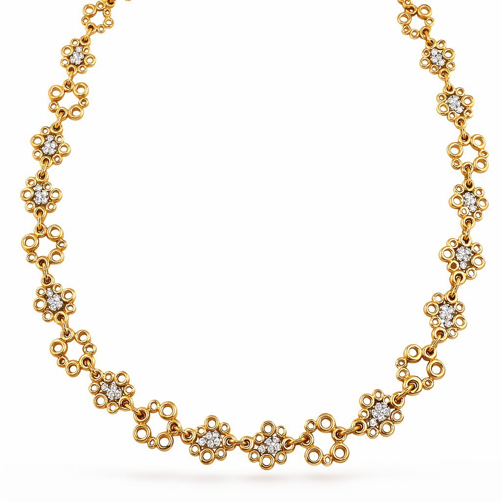Roberto Coin 18K Rose Gold Bubble Motif Diamond Necklace