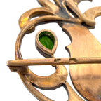 Imperial Russian Period Gold Enamel and Diamond Peacock Brooch Pre-1917