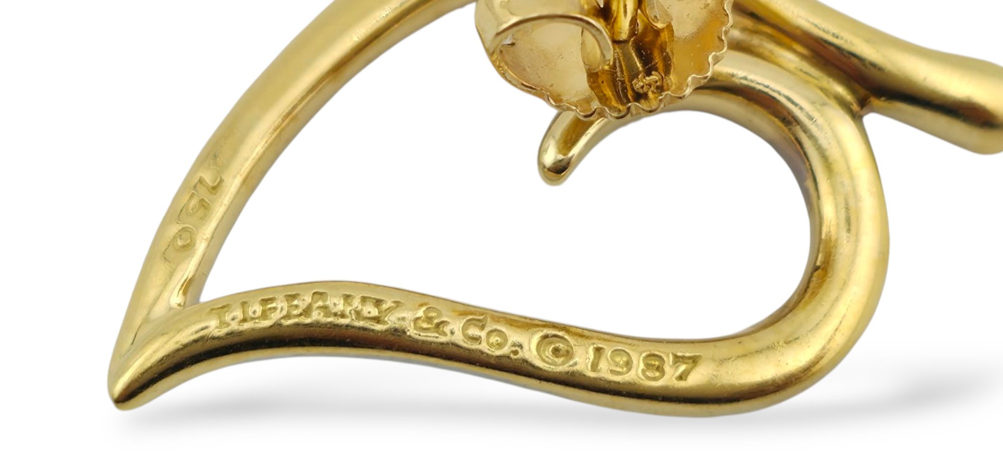 Tiffany & Co. - Earrings - 18 kt. Yellow gold, Tiffany & Co. 18K Yellow Gold Heart-Shaped Diamond Earrings -  0.37ct. tw. Diamond (Natural)