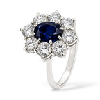 18K White Gold Ring Diamonds and 2.0ct Sapphire Sapphire