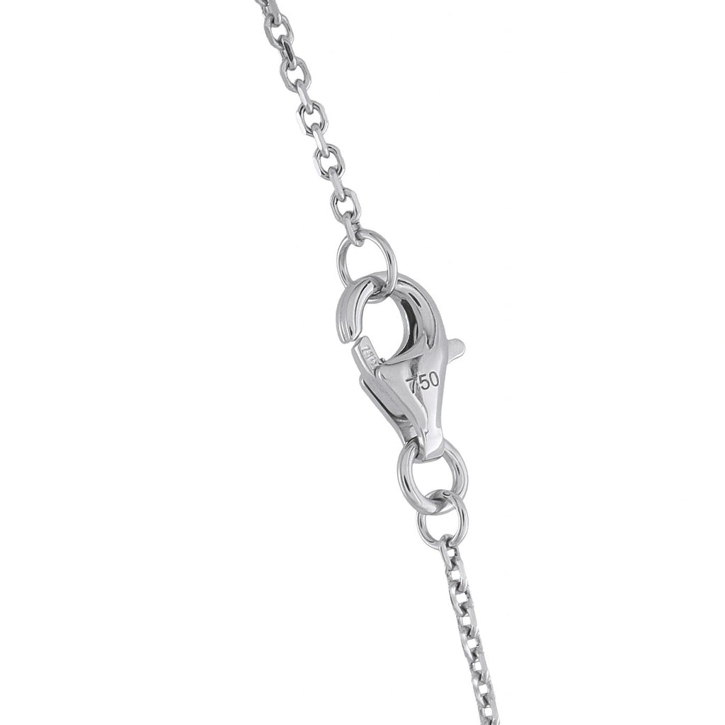 18K white gold necklace chain with lobster clasp and linked connector detail