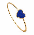 14K Rose Gold Lapis Lazuli Heart and 0.22ct Diamond Bracelet