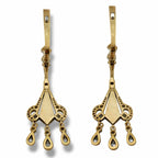 Antique Art Deco 2.0ct Diamond & Green Enamel Earrings -  2.0ct. tw. Diamond