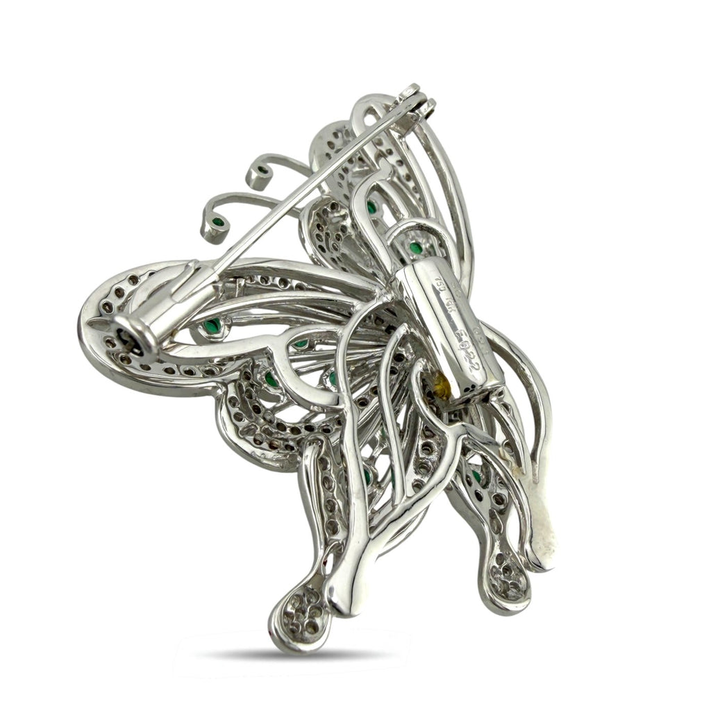 18K White Gold 1.0ct Diamond Movable Butterfly Brooch
