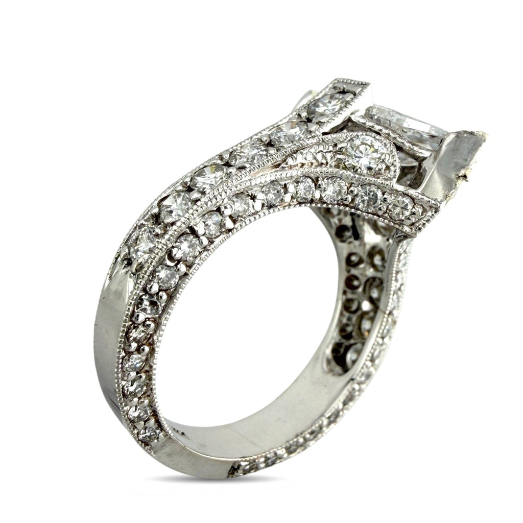 14K White Gold 5.35ct Diamond Engagement Ring