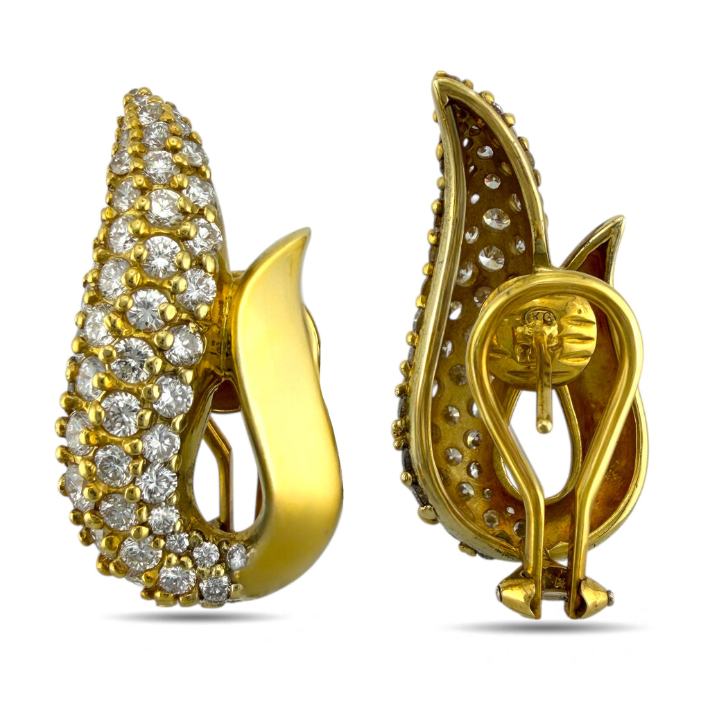 18K Yellow Gold 3.12ct Diamond Drop Earrings