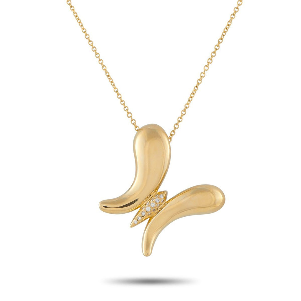 Tiffany & Co. 18K Yellow Gold Diamond Butterfly Necklace
