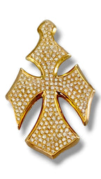 18K Gold Cross Pendant with 3.15ct Diamonds