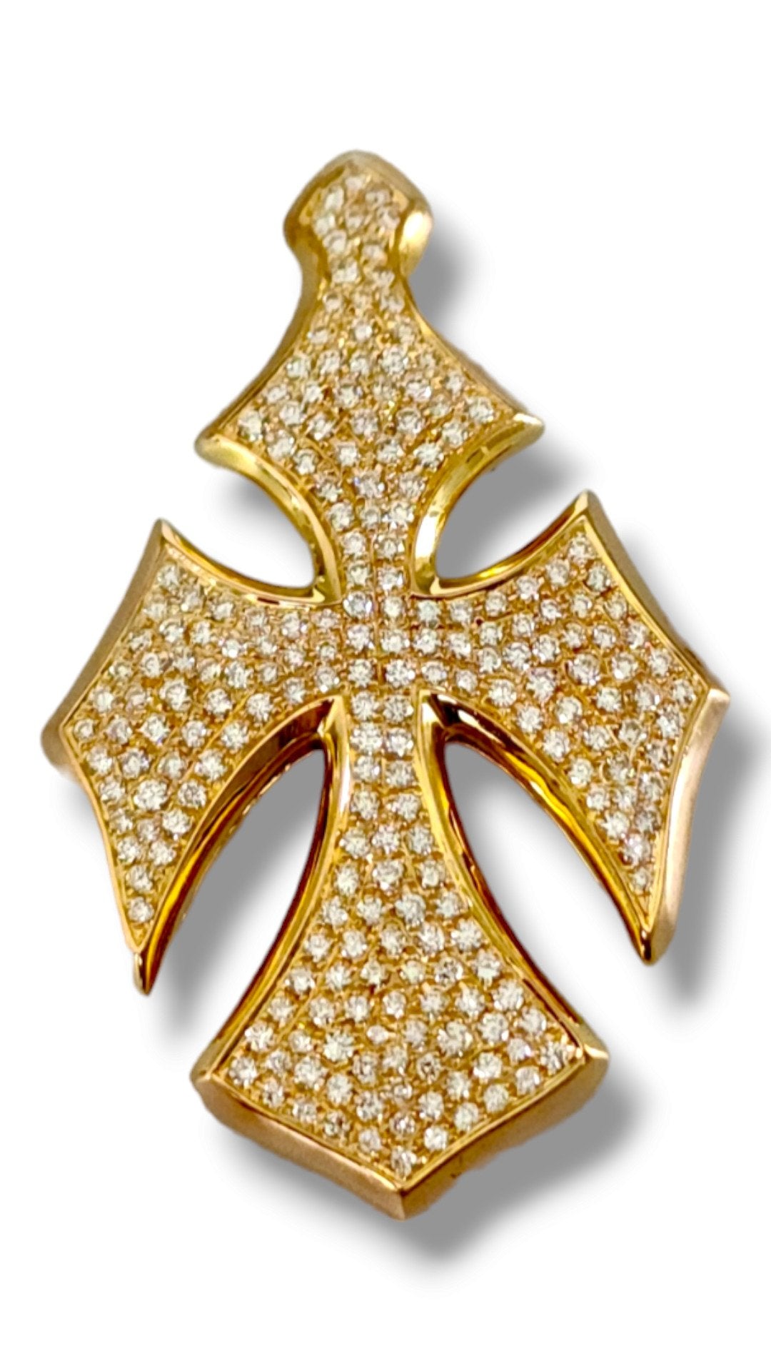18K Gold Cross Pendant with 3.15ct Diamonds