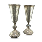 Imperial Russian 84 Zolotnik Silver Pair of Antique Cups