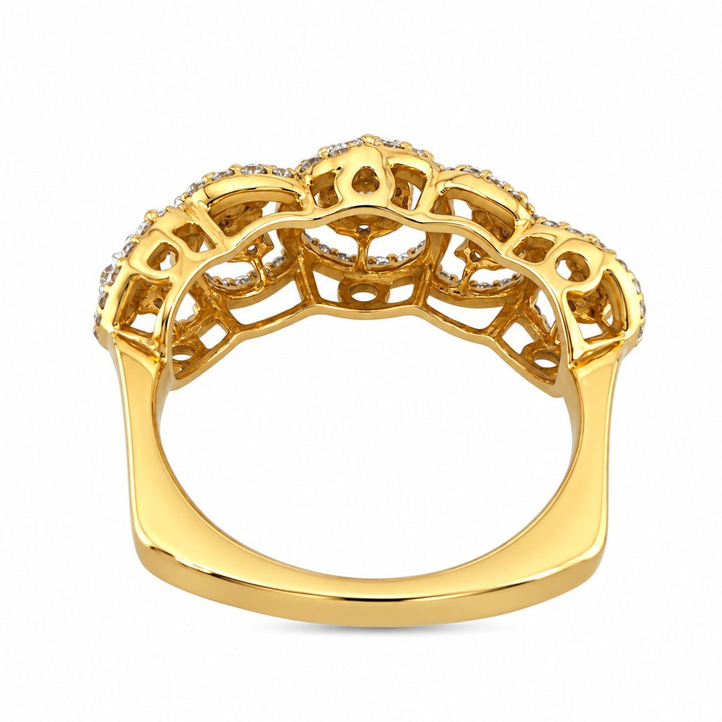 18K rose gold diamond ring open band back view