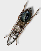 Antique K. Faberge, 56K Gold Beetle Brooch with Diamonds
