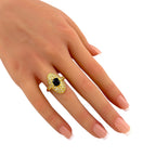 18K Yellow Gold 1.25ct Green Tourmaline and 0.6ct Diamond Ring