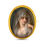 Imperial Russian 56K Yellow Gold Portrait Brooch