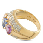 18K Yellow Gold 0.64ct Diamond and Sapphire Ring
