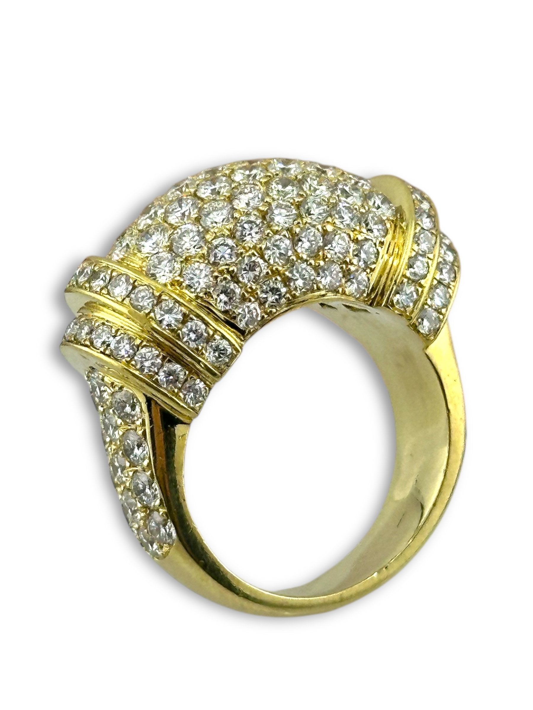 18K Yellow Gold Ring Set with 150 Sparkling Diamonds