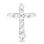 18K White Gold 1.0ct Diamond Cross Pendant
