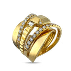 18K Yellow Gold 0.6ct Diamond Modern Abstract Ring