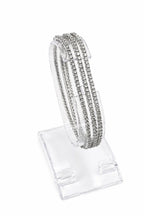 14K White Gold Triple Row 6.53ct Diamond Bracelet