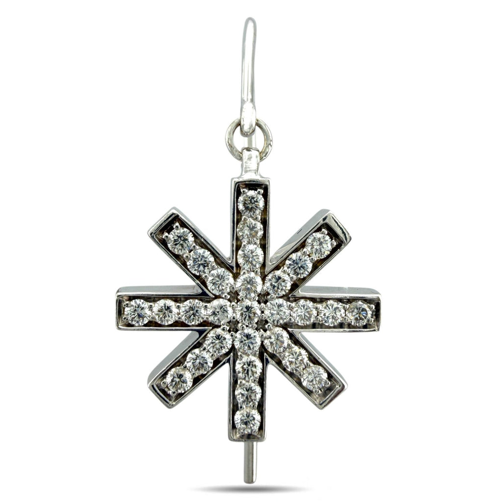 Hami 18K White Gold 1.31ct Diamond Star Necklace and Earring Set