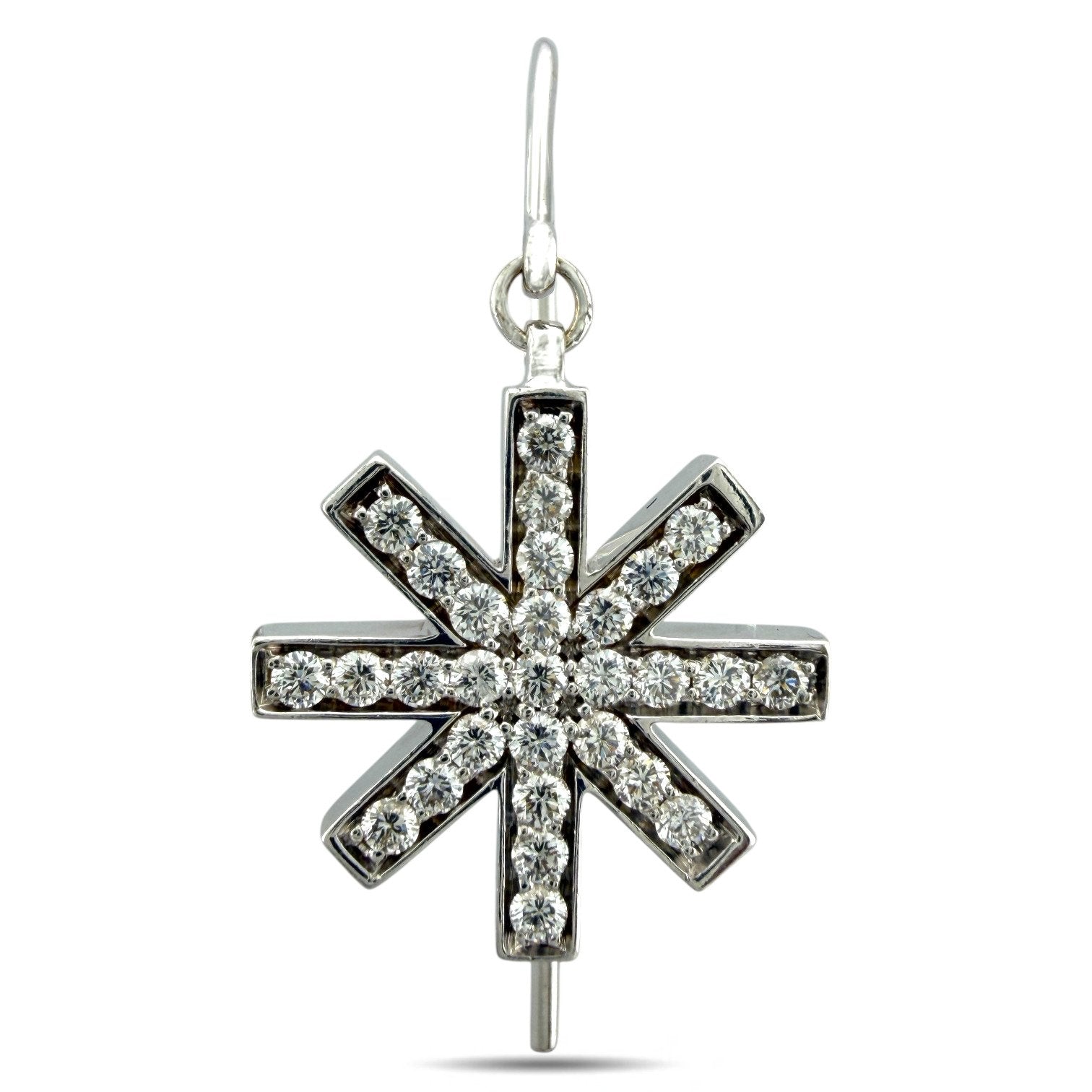 Hami 18K White Gold 1.31ct Diamond Star Necklace and Earring Set