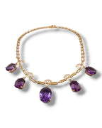Vintage Gold and Amethyst Women's Necklace