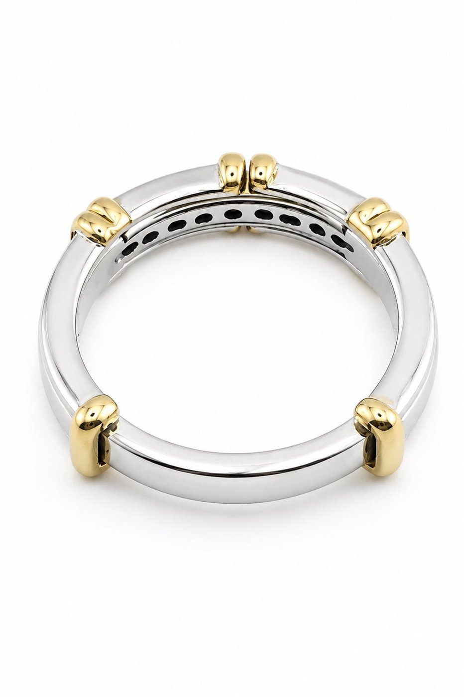 14K White and Yellow Gold and Diamond Band Ring