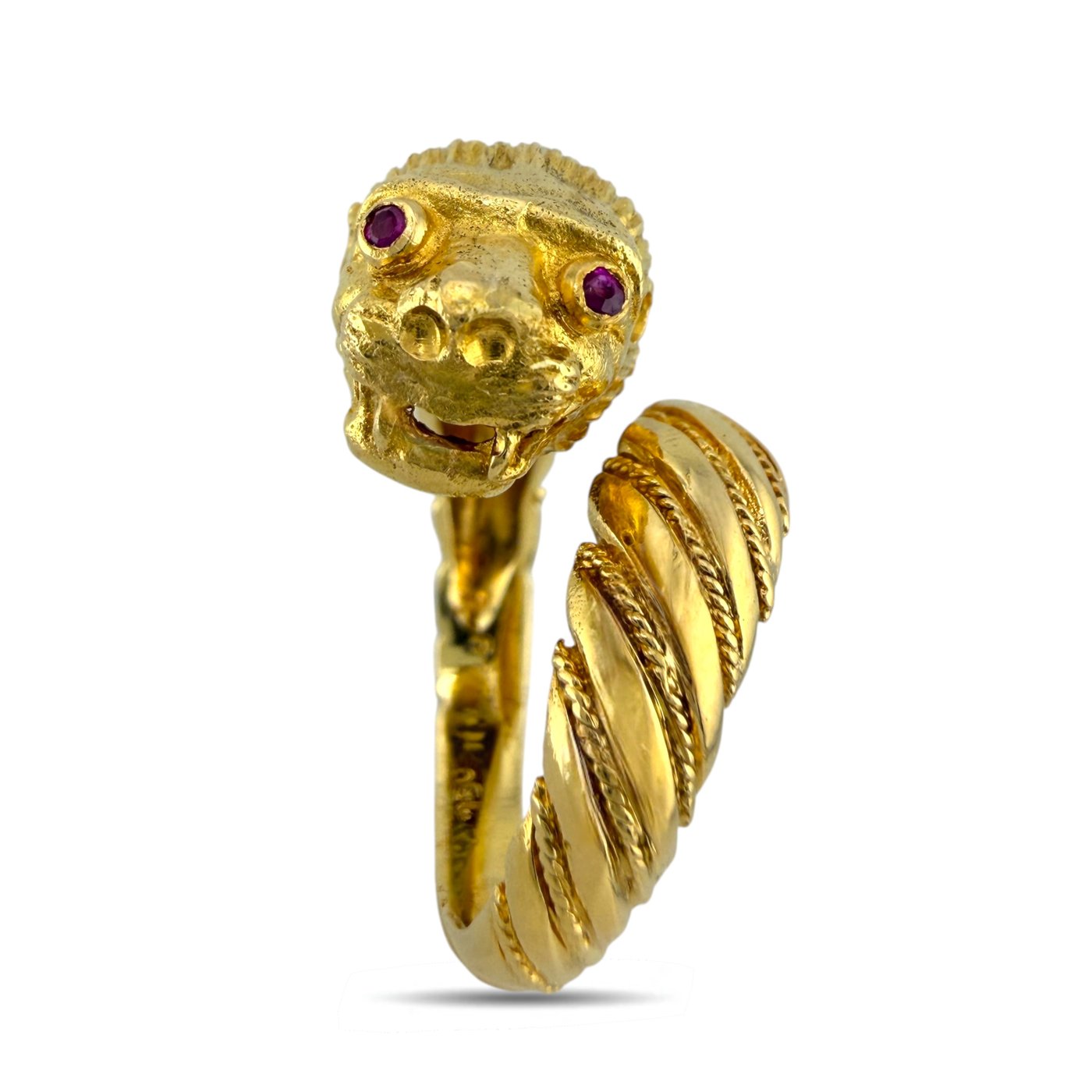 18K Yellow Gold Ruby Cheetah Wrap Ring