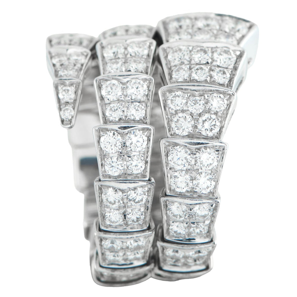18K Bvlgari Serpenti Viper 18K White Gold 2.77ct Diamond Ring