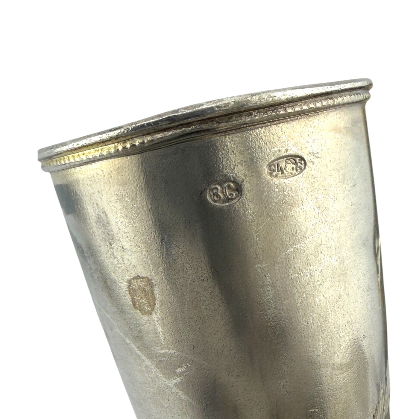 Imperial Russian 84 Zolotnik Silver Pair of Antique Cups