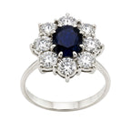 18K White Gold Ring Diamonds and 2.0ct Sapphire Sapphire
