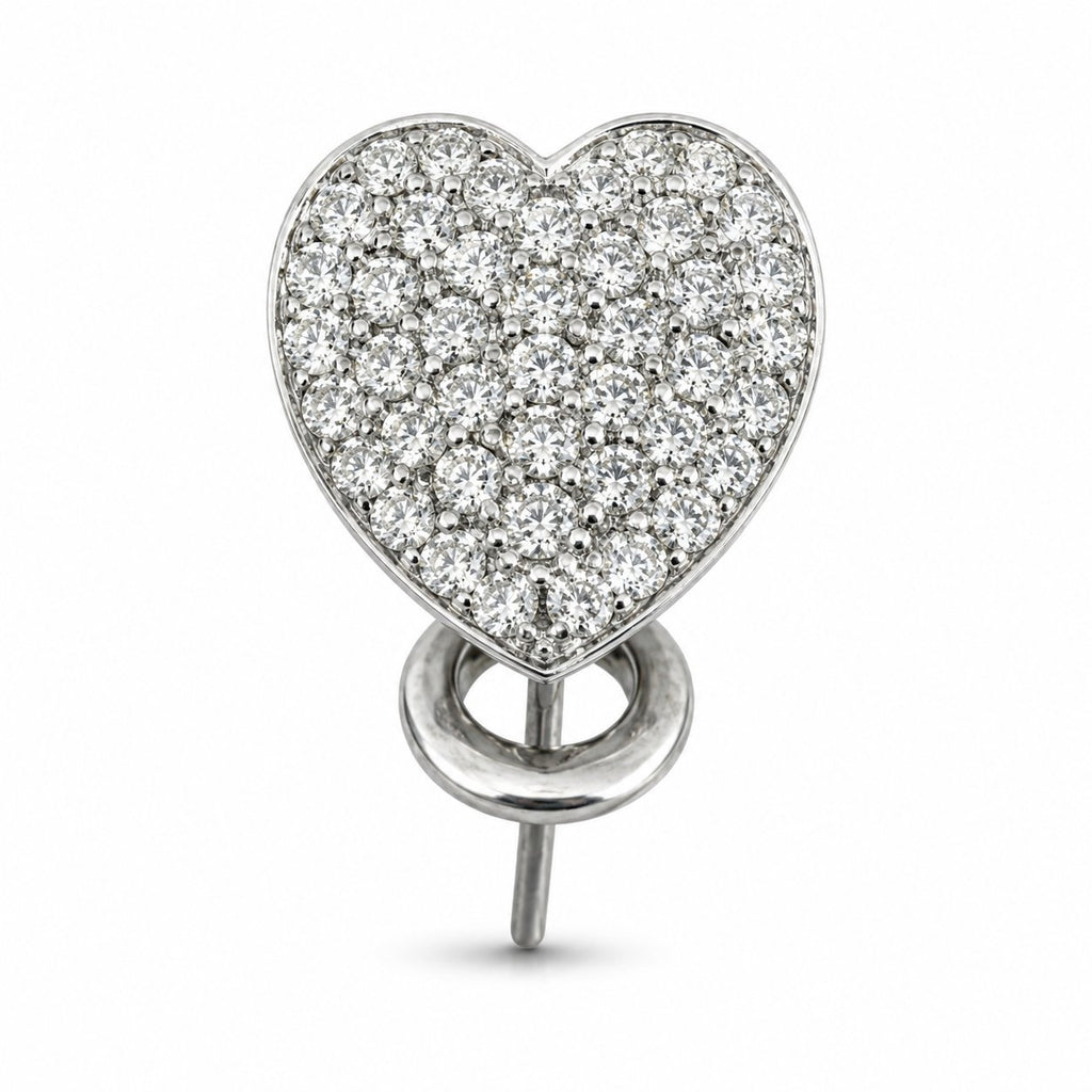 18K White Gold 1.56ct Diamond Heart Earrings