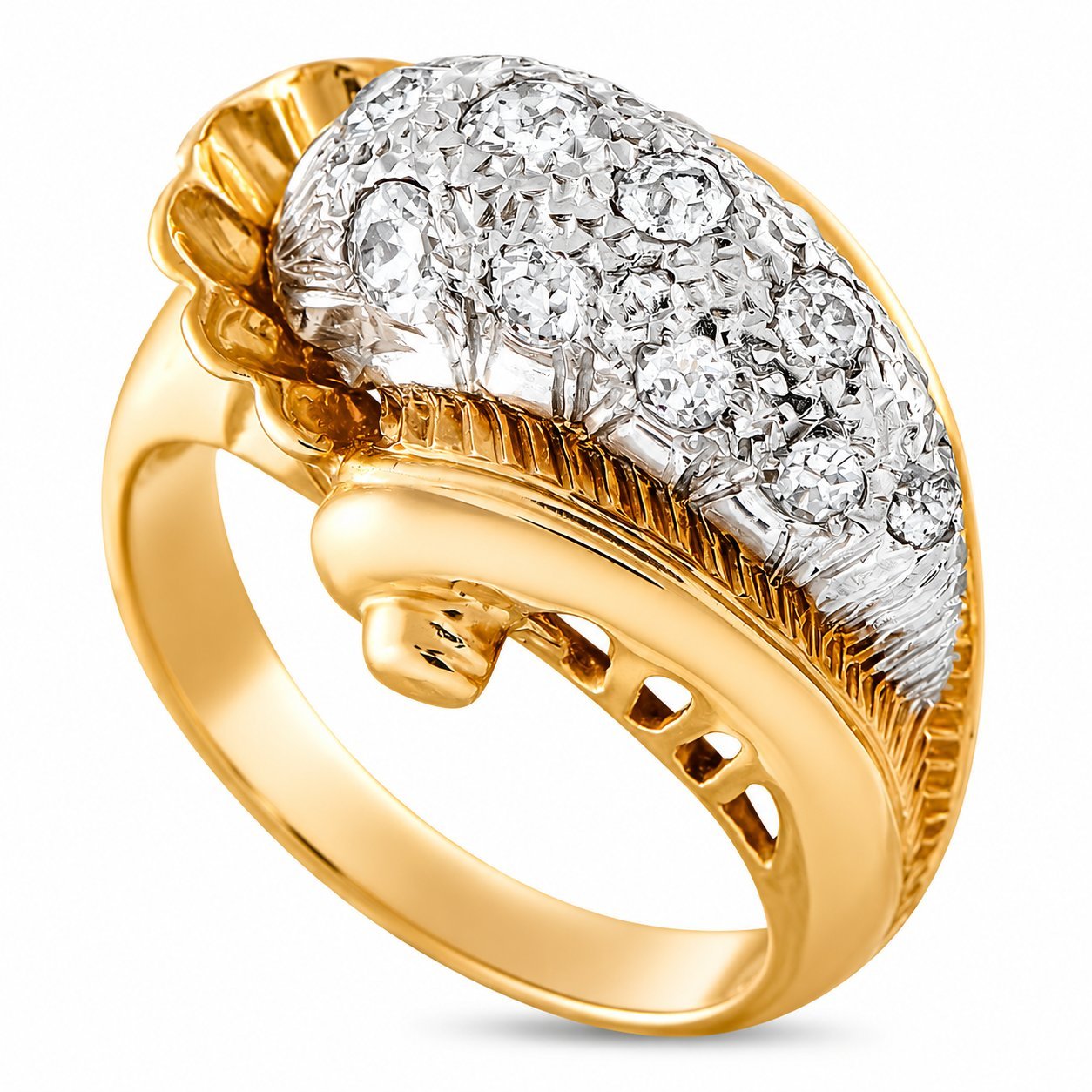 Vintage 18K Yellow Gold and 0.75ct Diamond Ring