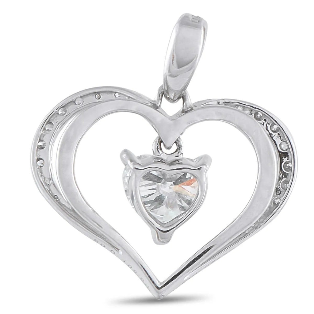 Platinum and 0.59ct Diamond Heart Pendant