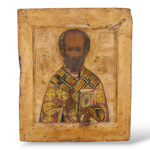 Antique Russian 18th century icon of St. Nicholas