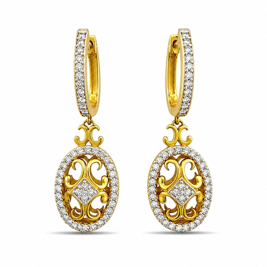 14K Yellow Gold 1.32ct Diamond Pin Earrings