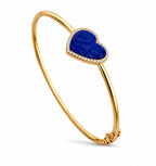 14K Rose Gold Lapis Lazuli Heart and 0.22ct Diamond Bracelet